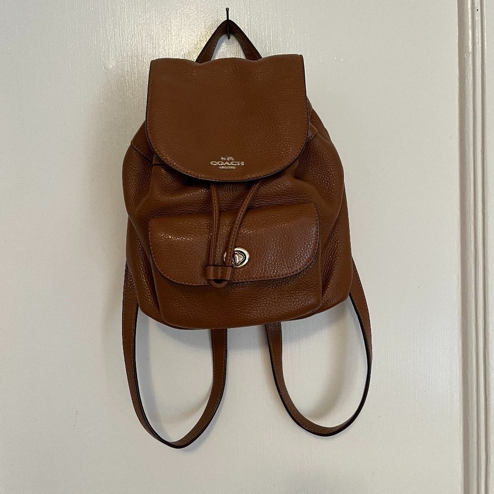 Coach Mini Leather Backpack Brown EUC